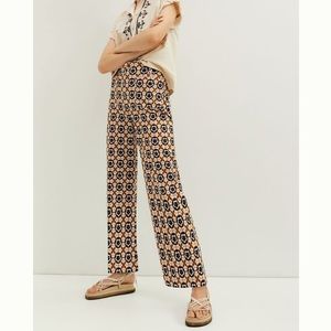 NWT Anthropologie Maeve Colette Cropped Wide Leg Pants Retro 70s Floral Hippie
